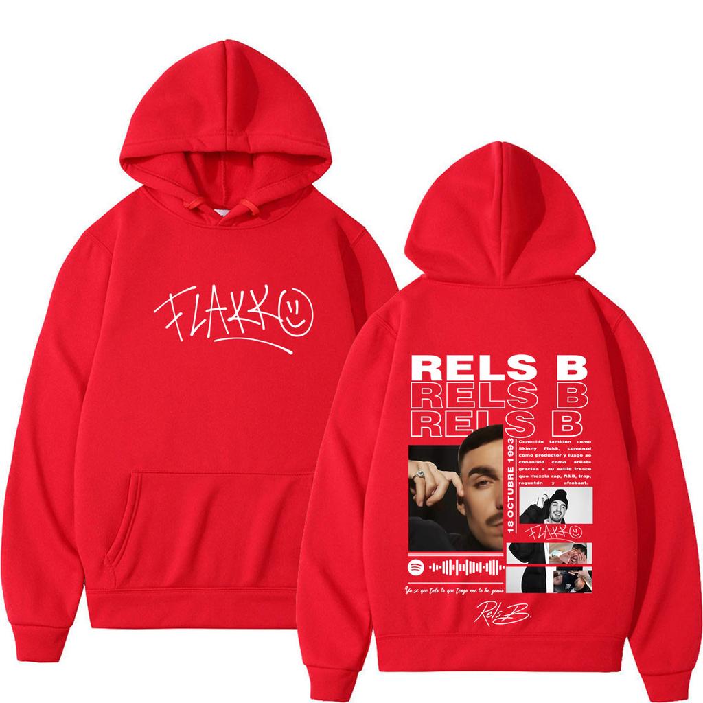 Rapper RELS B Skinny Flakk Album Print Hoodie Men Women Fashion Pullover Long-sleeved Casual Loose Hip-hop Punk Sweatshirts