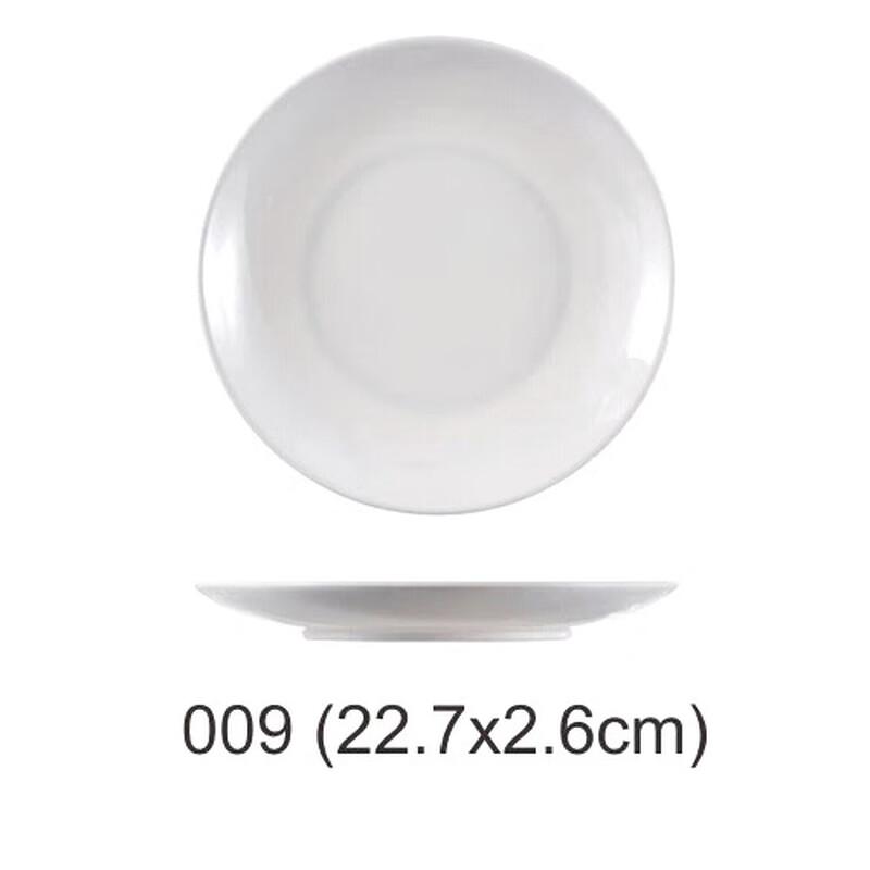 Tingle White Melamine Round Dinner Plates (10-Pack)