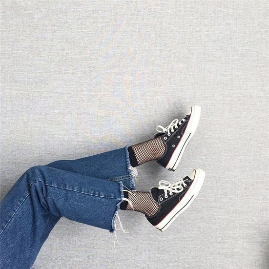 1 Pair Net Socks Hollow Non-slip Elastic Women Ankle Fishnet Socks for Dancing