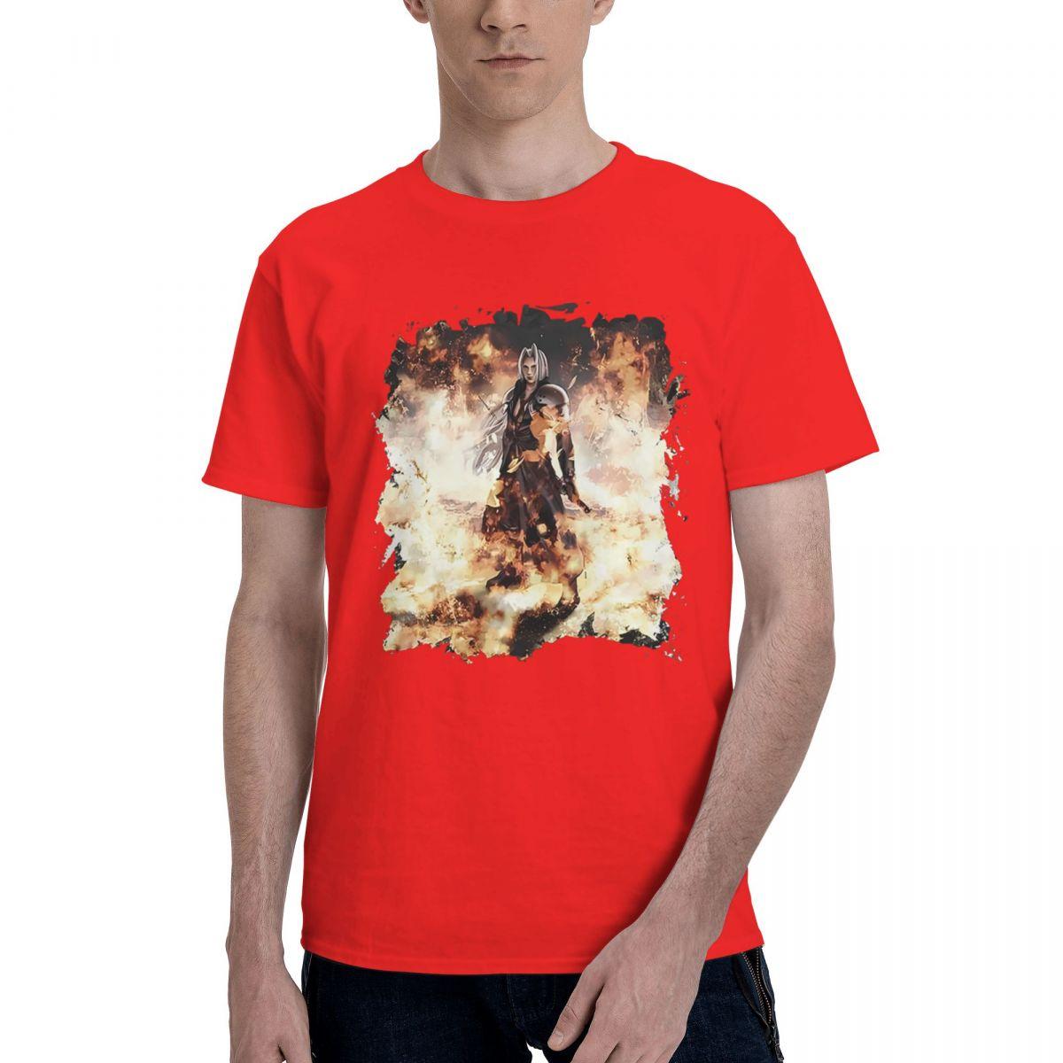 Nibelheim Accident Sephiroth In Flames 100 Cotton Casual Breathable Confortable Cute High End Mens Clothing Man Clothes S