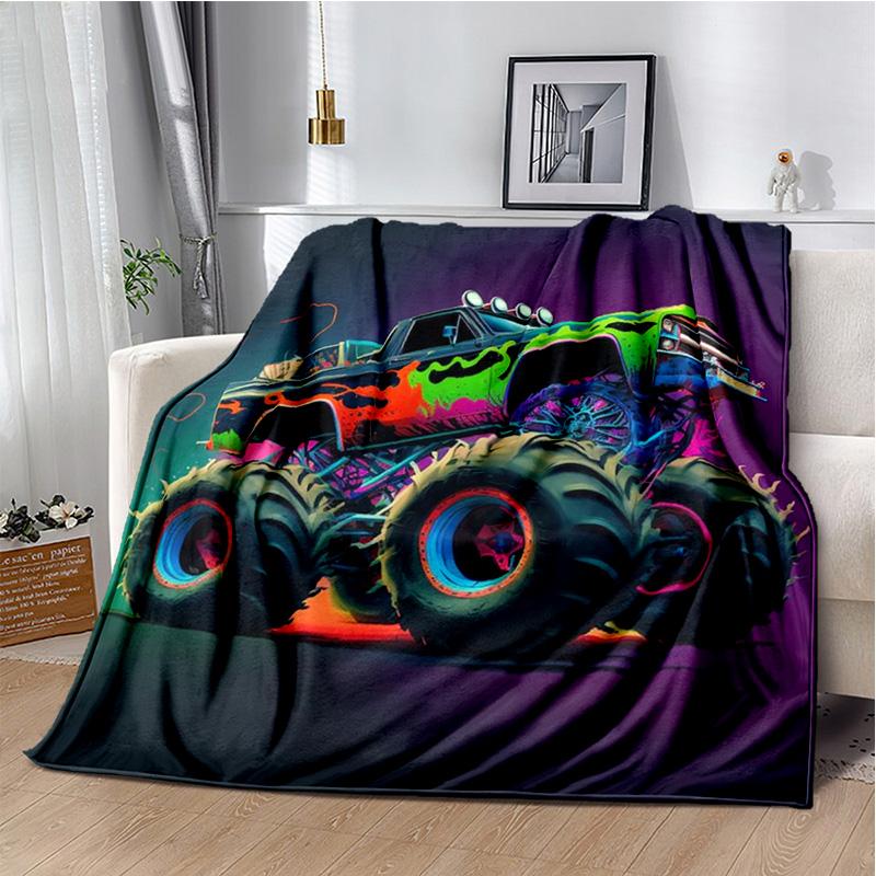 M-Monster Jam Grave Digger Truck Sofa Blanket Lightweight Warm Insulation Blanket Bed Office Car Knee padsThrow Blanket
