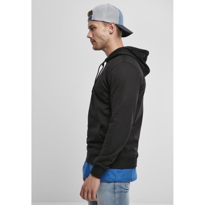Sweatshirt - Urban Classics - Basic Terry - Noir - 5XL - Col capuche - Manches longues