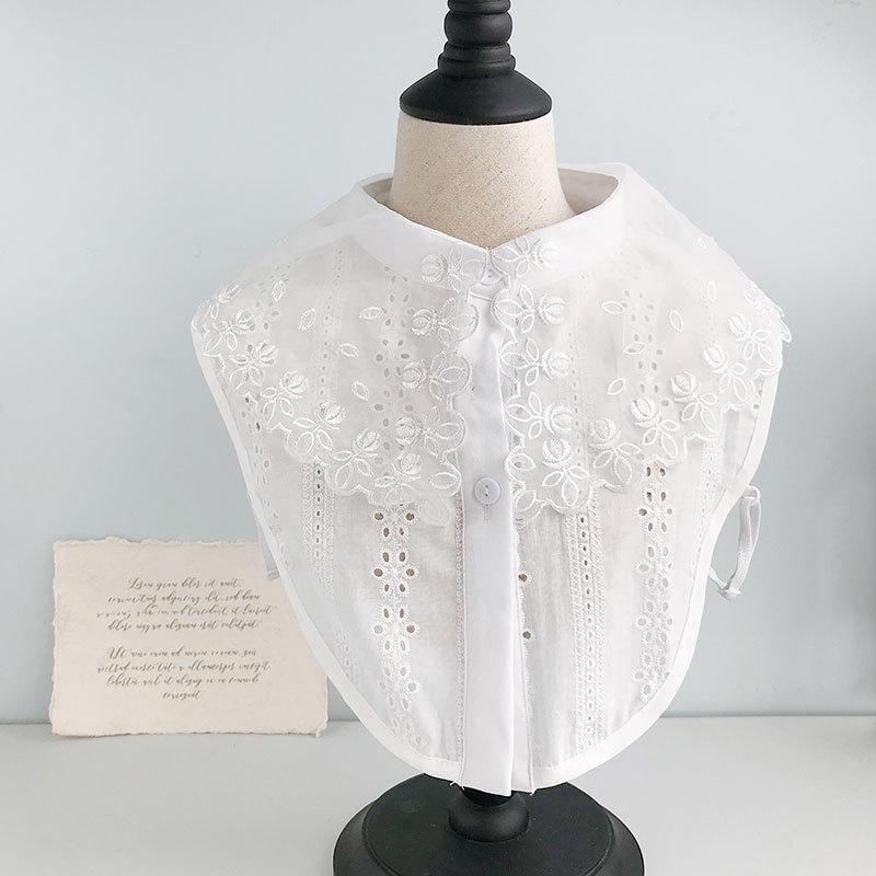 Białe Sztuczne Kołnierzyki Dla Kobiet Krata Klapa Odpinany Kołnierzyk Koszula Koronka Stójka Fałszywy Kołnierzyk Kobieta Zdejmowany Krawat Nep Kraagie