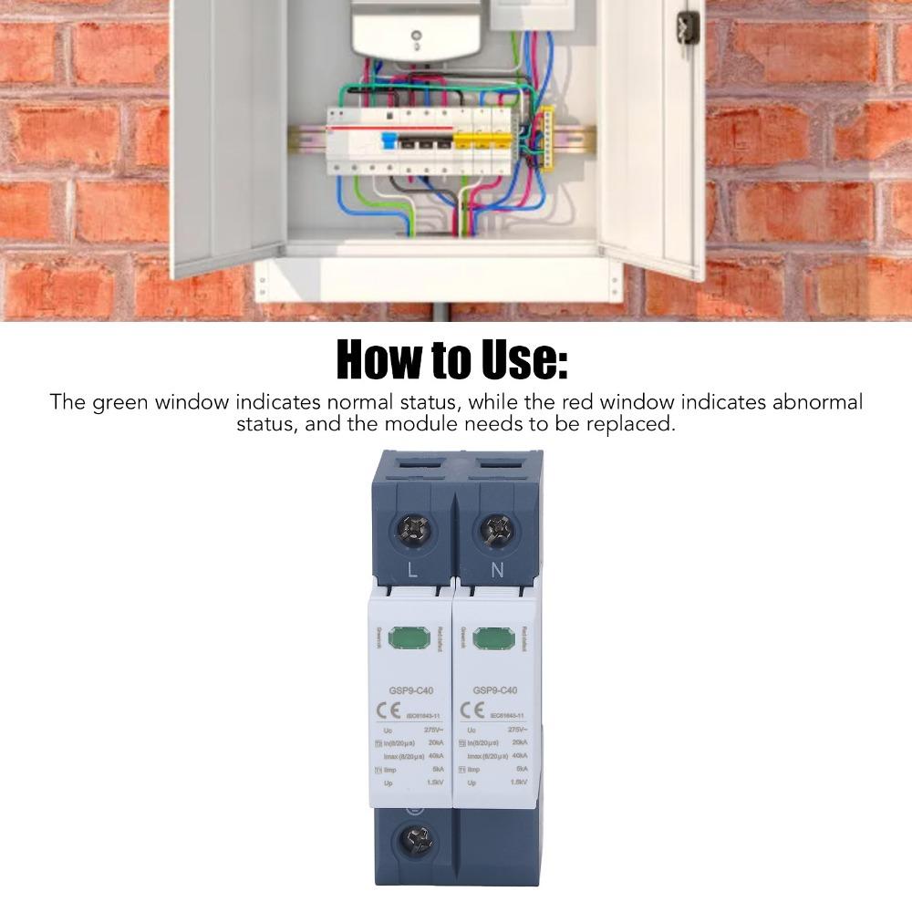 2P Voltage Protection Arrester 275V Low Voltage Protector Power Distribution Control
