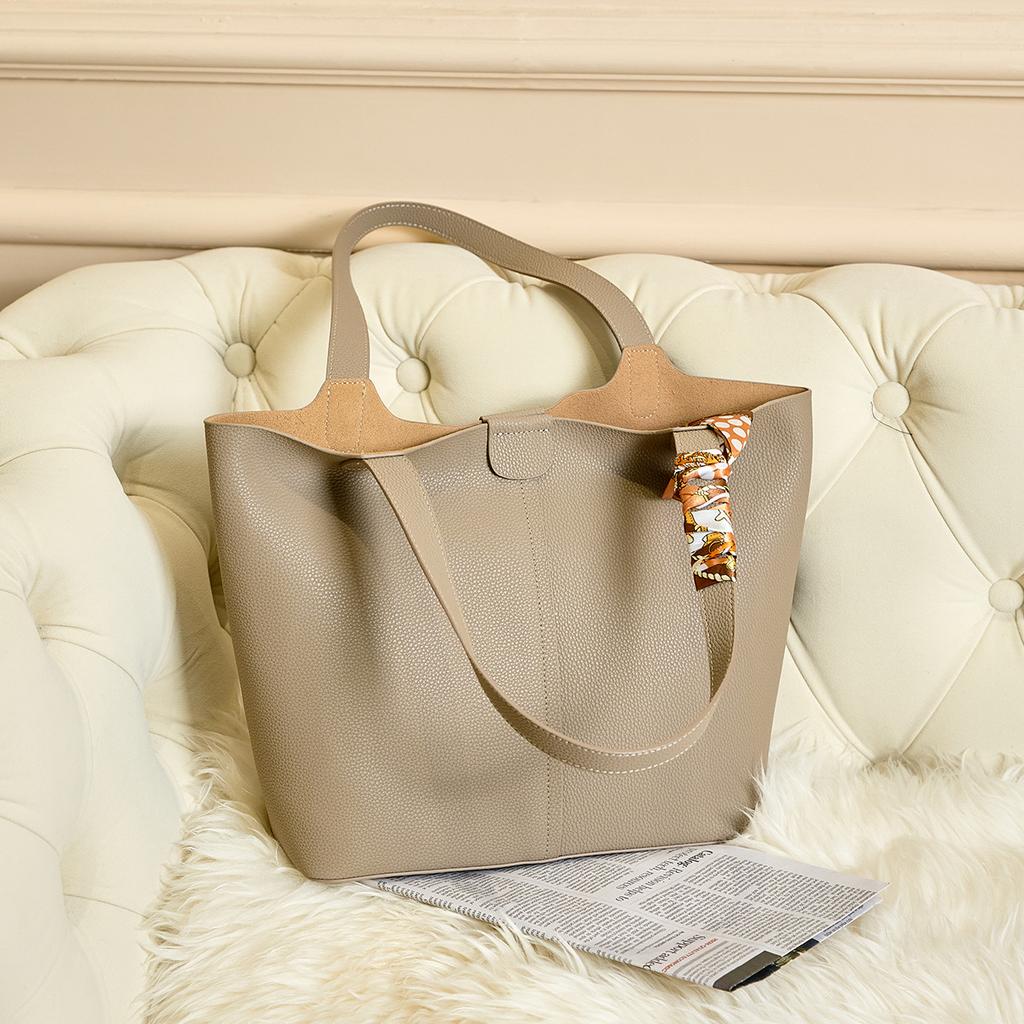 High End Feeling for Commuting To Work, Armpit Tote, Layered Cowhide, Women's Handbag, New Style, Large Capacity Shoulder Bag