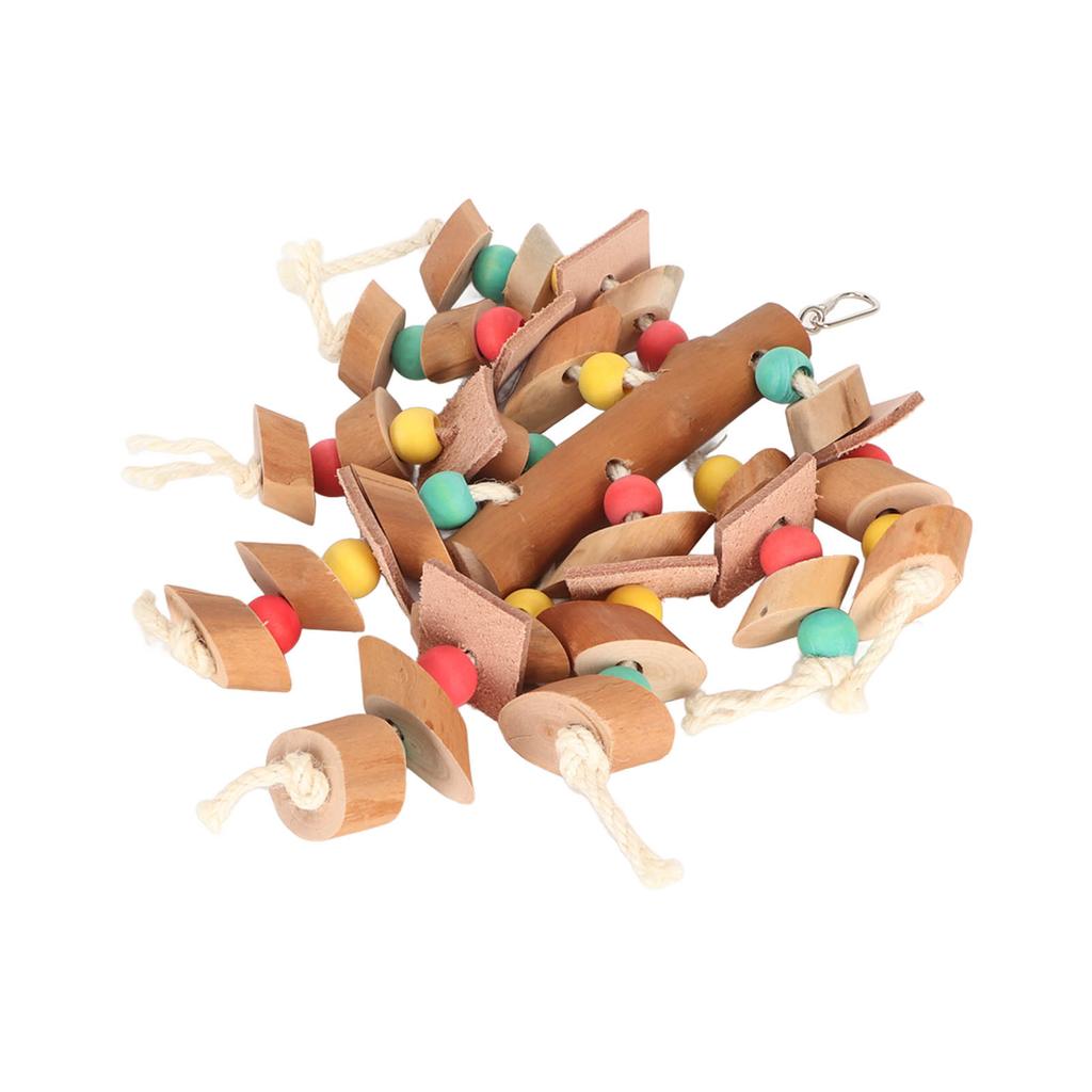 Bird Chew Toy Colorful Beak   Grinding Wood Blocks   Hanging Cage Toy for Small Bird Cockatiel Lovebird Budgie