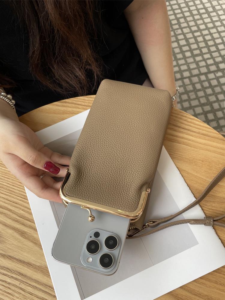 2025 Versatile Stylish Cowhide Crossbody Phone Bag – Fashionable Work Essential