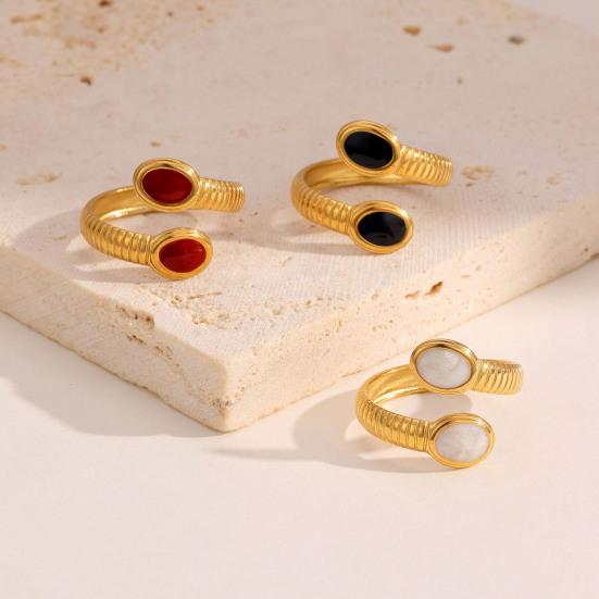 Open Ring Wide-Faced Vintage Index Finger Ring Distressed Texture Retro Style Stainless Steel Texture Stacking Finger Band Jewelry Gift