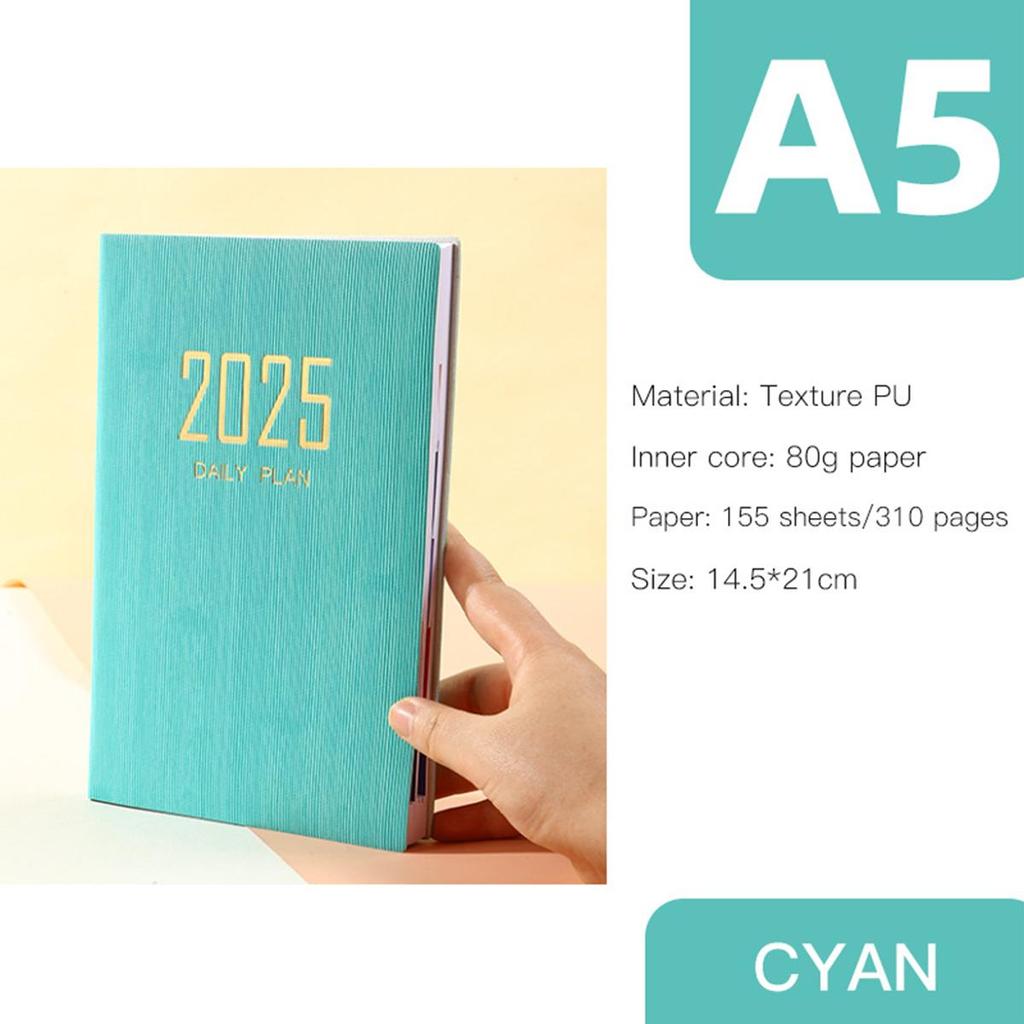 (Logo Engraving Possible) 2025 Soft Leather Business Schedule, Student 365-day Daily Planner, Record Book, Memo, English Inner Pages