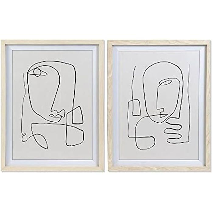 Tableau Abstrait - DKD HOME DECOR - Lot De 2 Pièces - 70 Cm - Multicolore - Design Contemporain