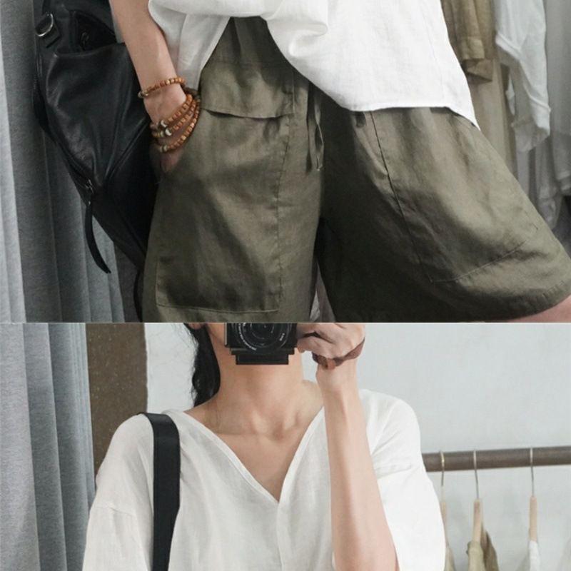 Plus-Size Summer V-Neck Casual Short-Sleeve Top