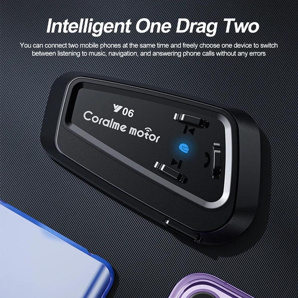 Y06 Motorcycle Helmet Headset Bluetooth 5.3 Motorcycle Wireless Hands-on Talking Headset Waterproof Motorbike Earphone