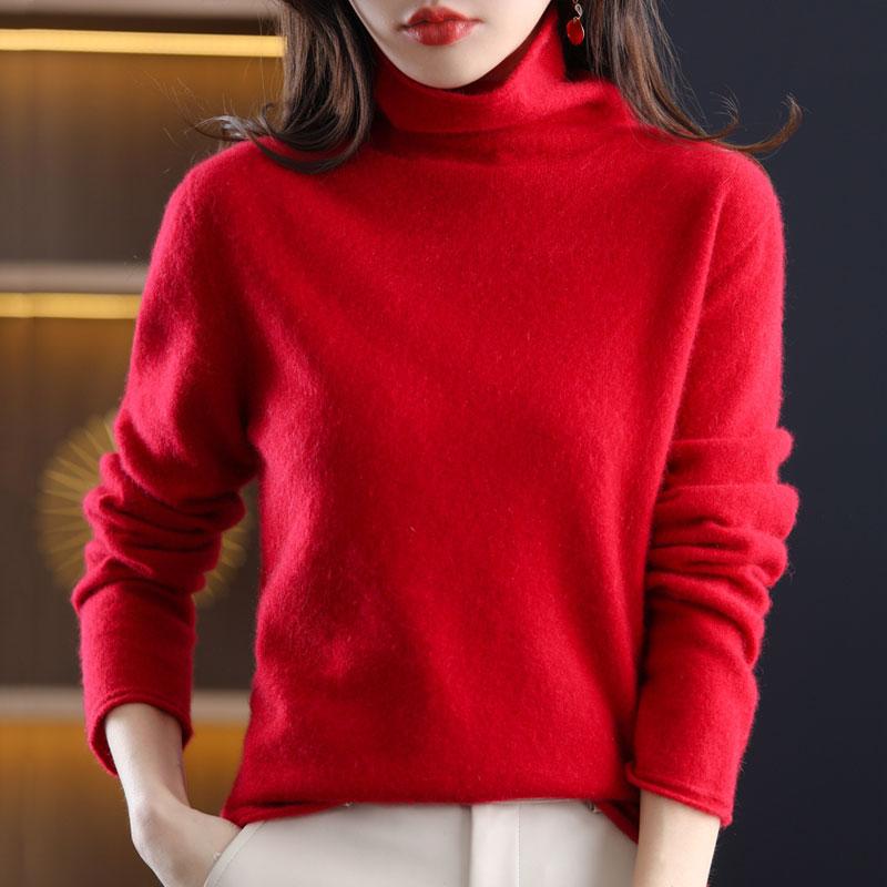 

Женский кашемировый свитер Qinghe cashmere 30% кашемир 70% шерсть Женский осенне-зимний кашемировый свитер мягкий и теплый XXL красный