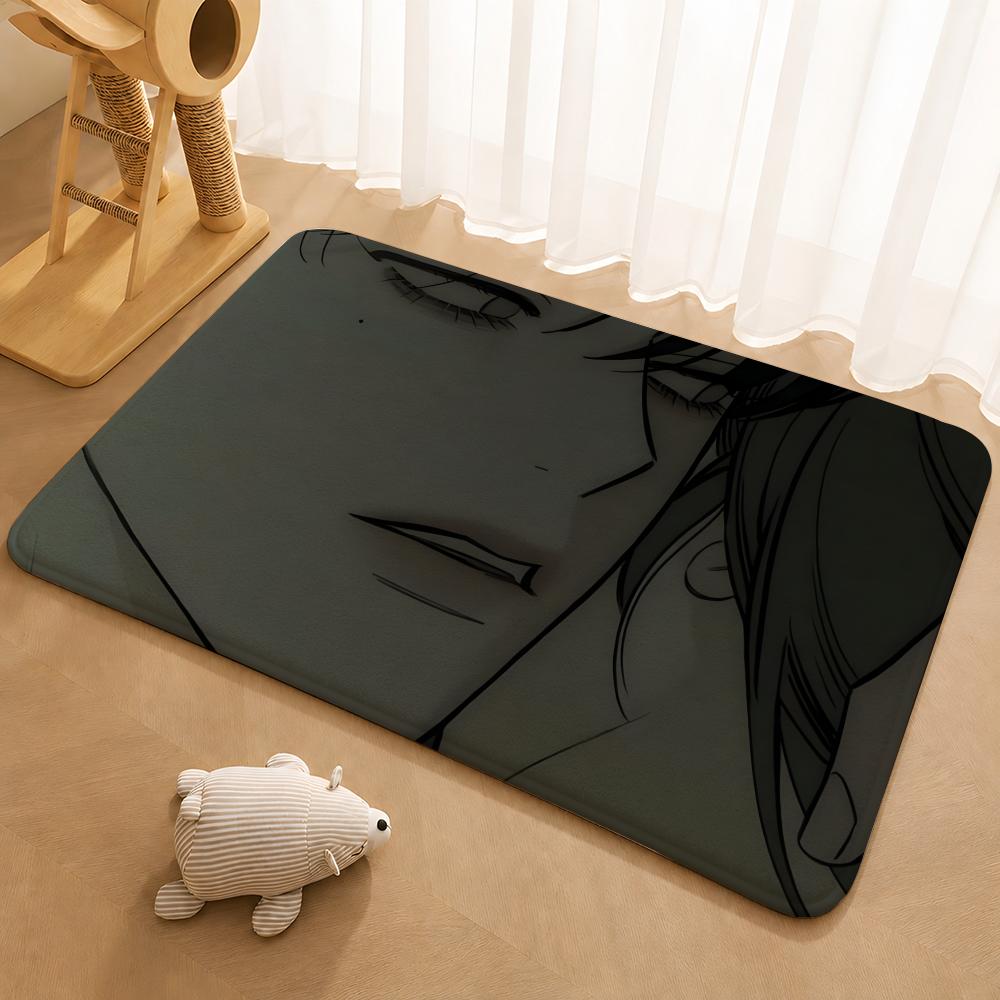 Anime Tears on a Withered Flower Floor Mat Floor Mat Soft Flannel Non-Slip Door Rug for Living Room