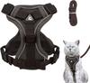 Reflective Non-slip Walking Harness with Leash for Cat Brown Xs