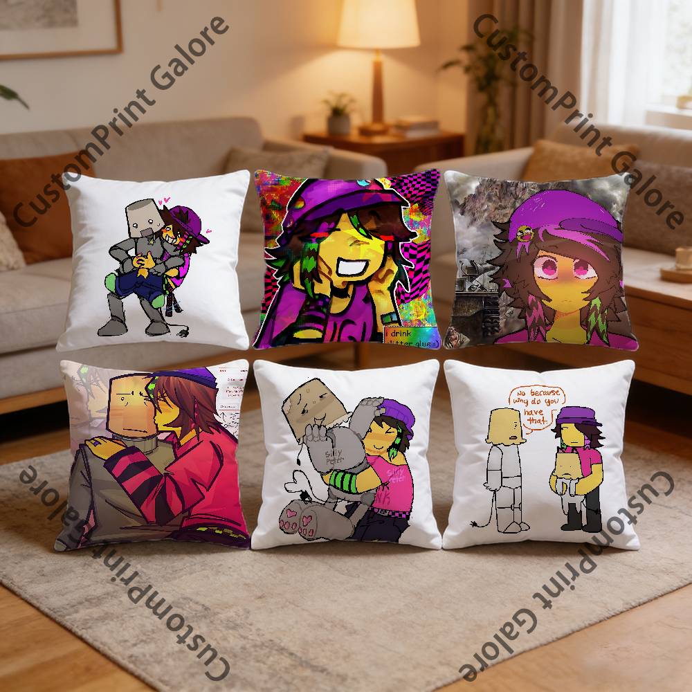 Skaterlight Infected Lampert Pillow Cover Polyester Square Cushion Case 45 cm Decorative for Home Couch Bed Car Decor
