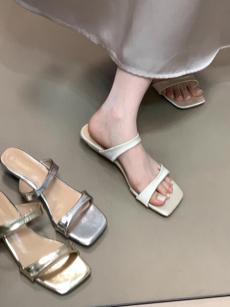 Women's 2026 Platform Open-Toe Summer Sandals – New Style Fashion Square-Toe Single Strap Commuting Slippers