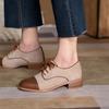 Fashion 2024 Autumn Oxford Women Shoes Genuine Leather Brogues Vintage Lace Up Loafers Casual Retro Shoe for Women Pumps