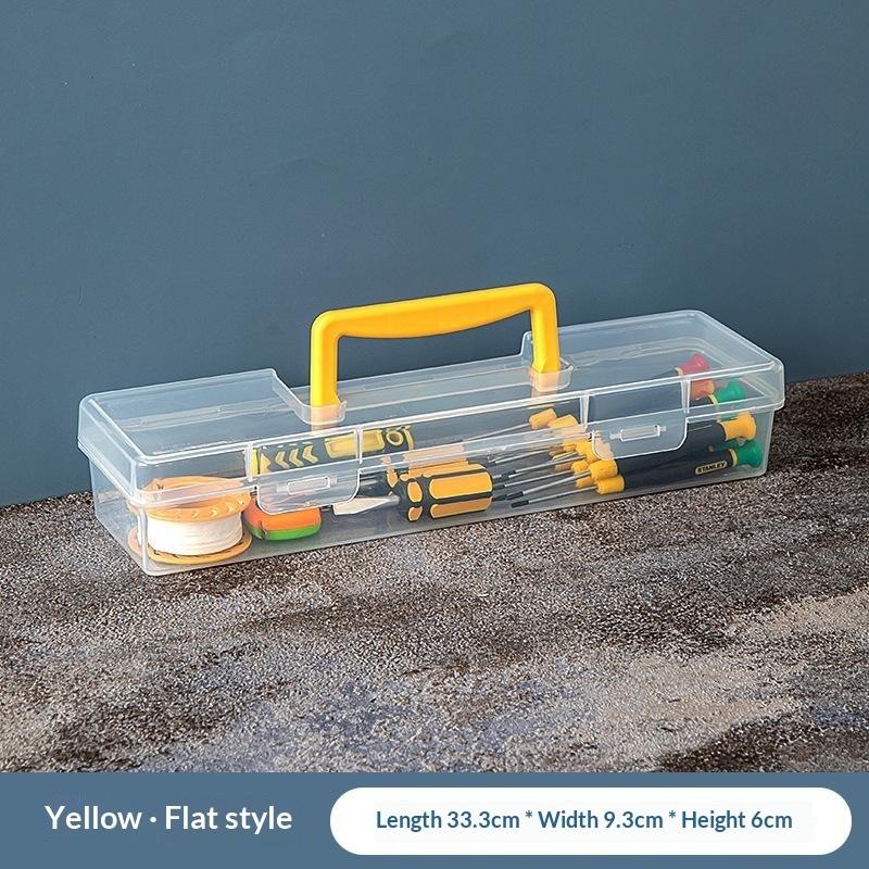 1Pcs Portable Large Capacity Transparent Handheld Toolbox Thickened Plastic Hardware Tool Storage Box With Handle