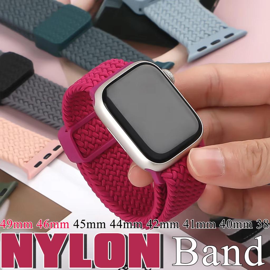 Band for Apple Watch Ultra 2 49mm 10 46mm 9 8 7 45mm 41mm 44mm 40mm for Smartwatch Series SE 6 3 5 4 2 1 42mm 38mm, Sport Nylon Outdools Strap