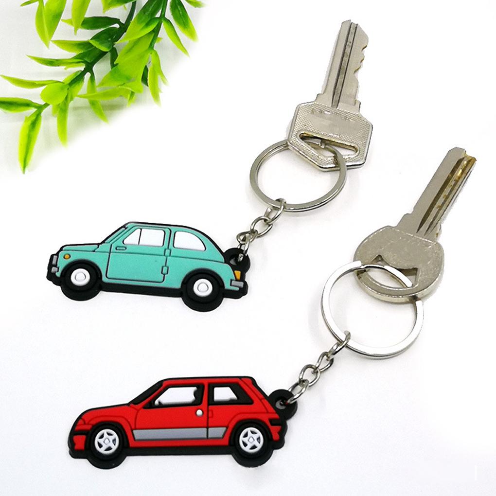 Keychain Car Shape Double-Side Cartoon Key Ring Multi Kinds Theftproof Safety Metal Clasp Holder Accessory Keys Wallet