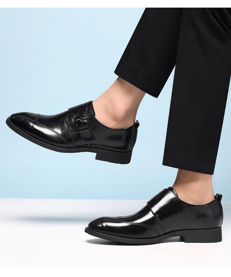 Pohodlné gentlemanské stylové obchodní formální špičaté mokasíny boty boty Oxford z pravé kůže nové pánské svatební oxfordky