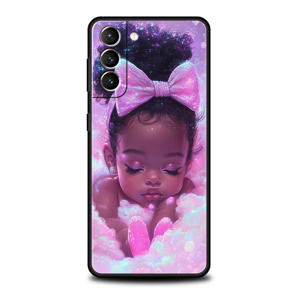 

Phone Case Cover for Samsung Galaxy S26 S25 S24 S23 S22 S20 S21 FE Ultra Plus S25 Edge 5G Soft TPU Capas Cute Black Child Fundas Samsung S23Plus