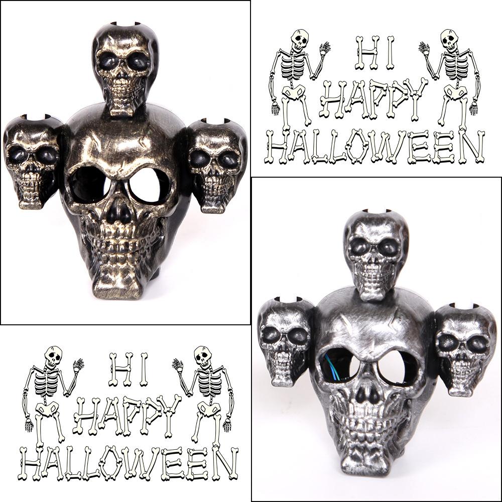 Skulls Figurines with Sandalwood Smoke Ornaments LED Lights Illuminate Your Ghost Festival Display Halloween Decorations