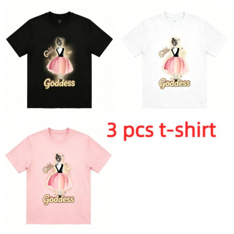 Fun Dreamy Girl Print Kids T-Shirts Summer Fashion Street Outdoor Casual T-shirt Tops for Boy and Girl's Tees Top