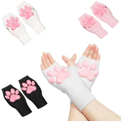 Silikon Katzenpfoten Fäustlinge Handschuhe 3D Zehen Ballen Katzenkralle Pad Hülle Fingerlose Fäustlinge Cosplay