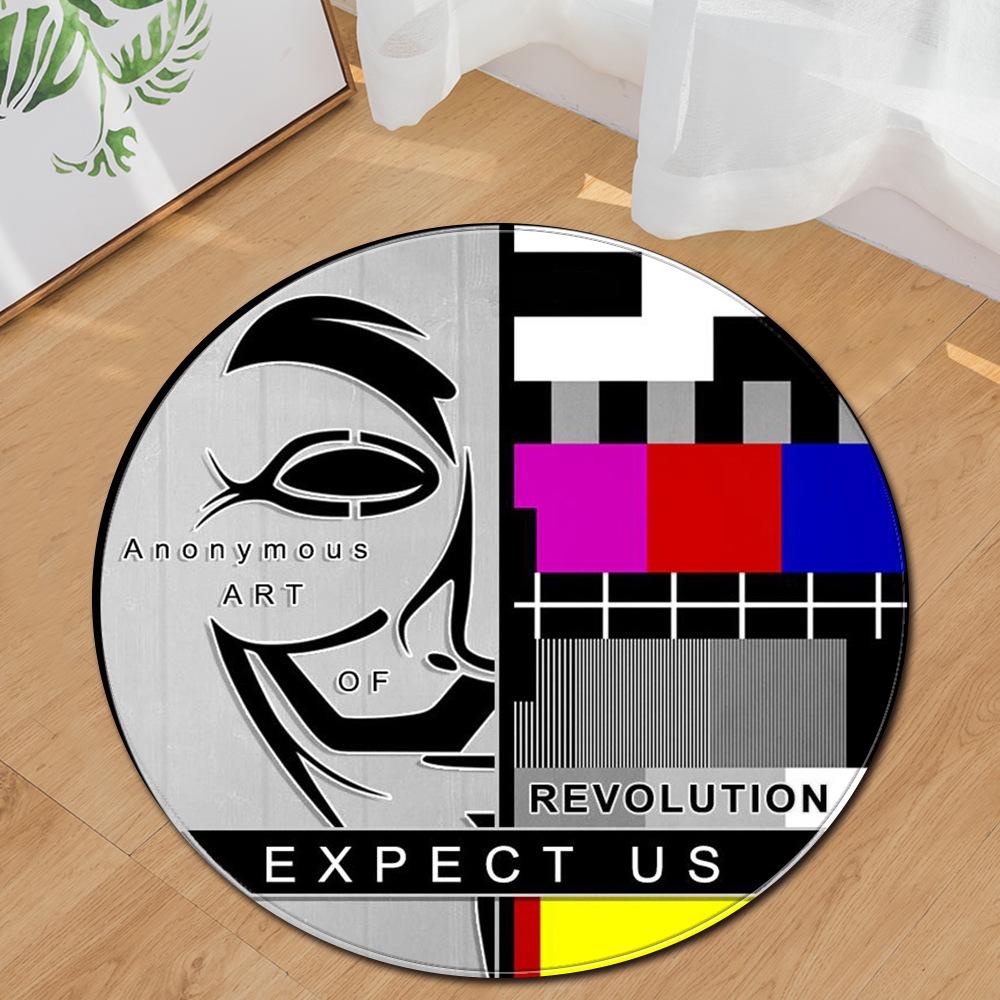 Skull Round Carpet Computer Chair Mat Office Chair Floor Mat Door Mat Foot Mat