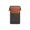 Triomphe Classic Monogram Canvas And Lambskin Trim Flap Shoulder Phone Bag Women Bags Brown 10G332CQD-04LU