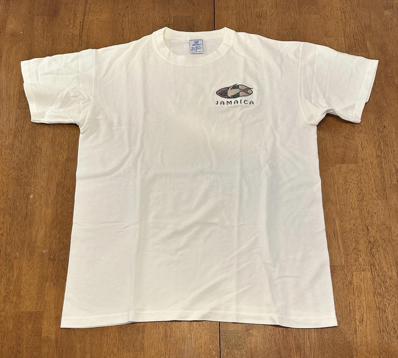 Vintage 90s Jamaica T Shirt Large Belton Made In USA M