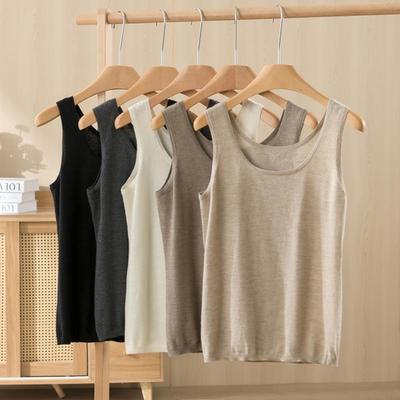 Damen Reiner Kaschmir Weißes Camisole - Ärmellos, Slim Fit, Warm, Bequem, Feinstrick Unterwäsche