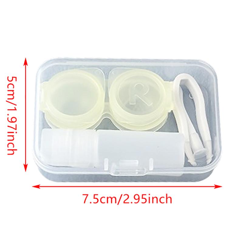 Plastic Contact Lens Cases Simple Transparent Portable Eye Contacts Lenses Holder Box Case With Tweezers Remover Tools