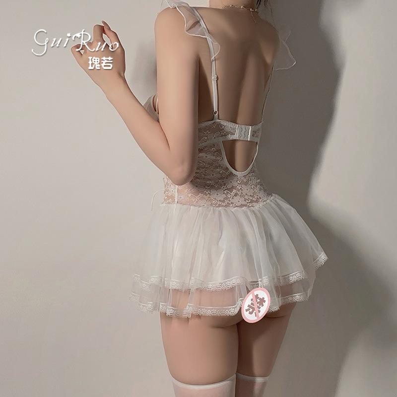 Women's Sheer Push Up Padded Cami Lingerie Sleep Dress Set