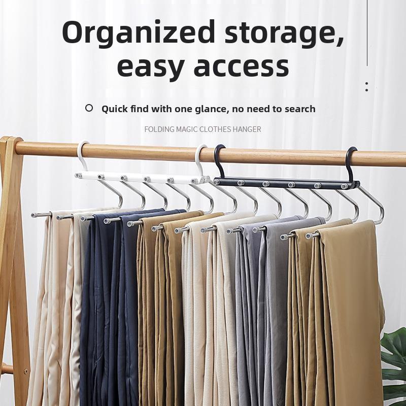 New Stainl Steel Multi-layer Pull-out Exble Pants Ra Clothes Hanger Hook Storage Organizer by Xuan Zhuo Jing