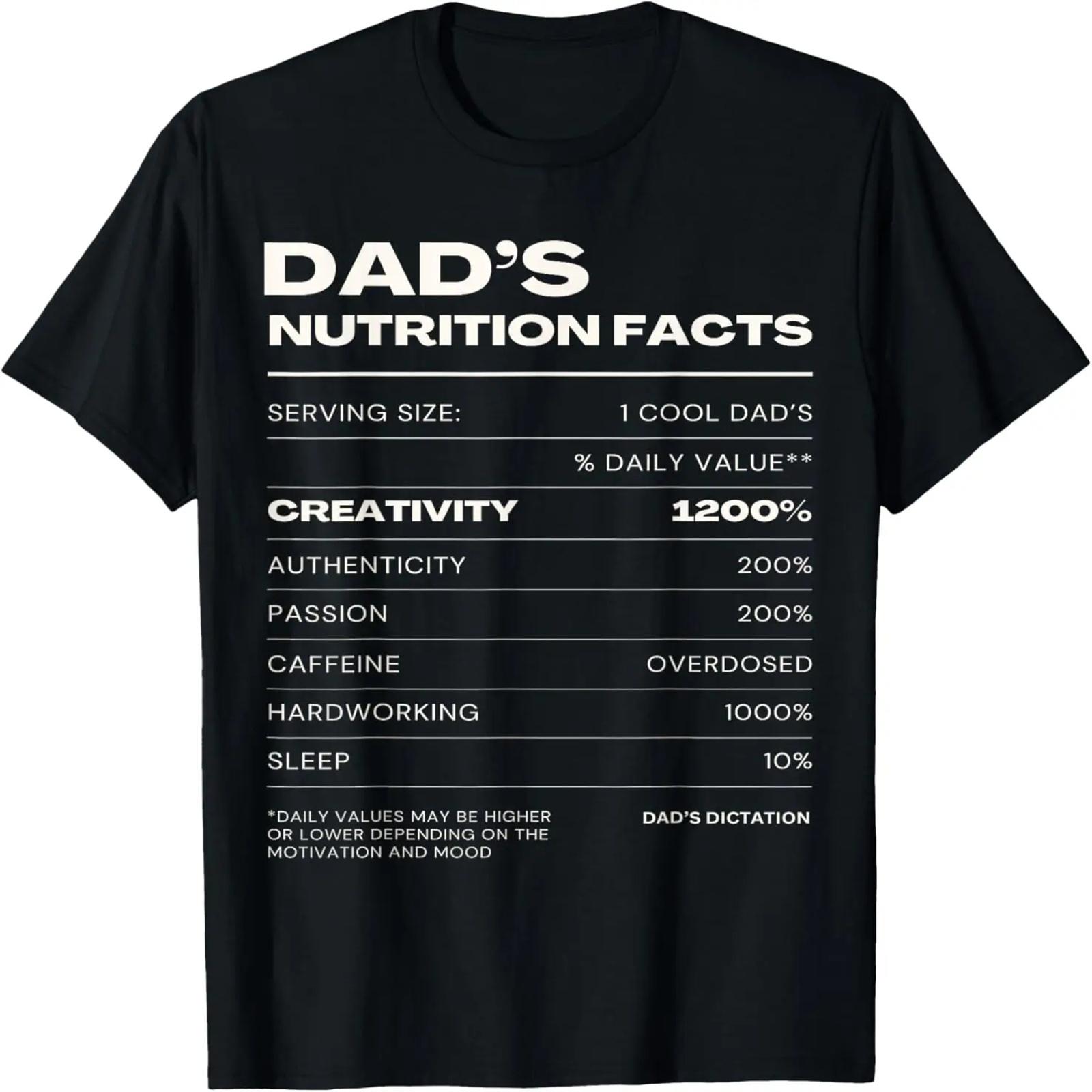 

Funny Men s Father s Day Dad Nutrition Facts T-Shirt XXXXXL чёрный