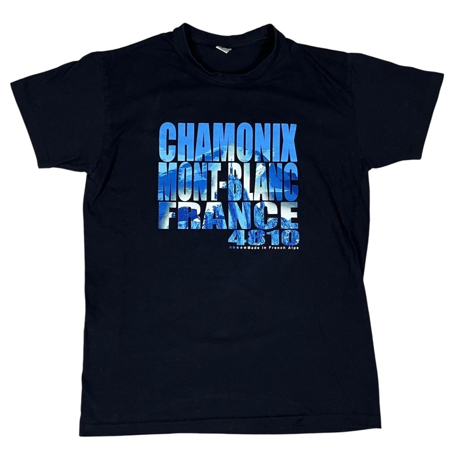 

Chamonix Mont-Blanc France 4810 French Alps Black T-Shirt Size Small S