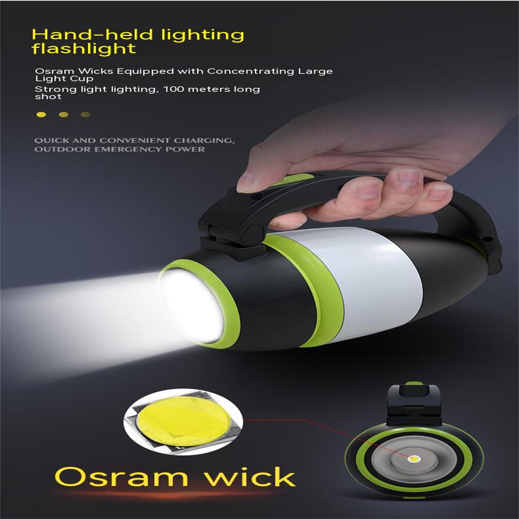 3 In 1 Led Flashlight Usb Rechargeable Multifunctional Camping Emergency Torch Home Desk Lamp Power Bank