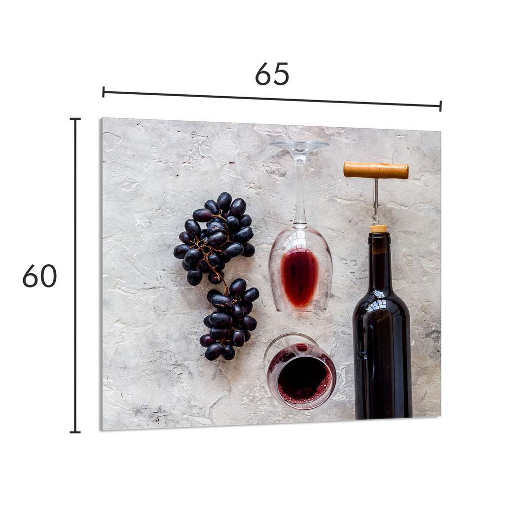 GLASPANEL FÜR DIE KÜCHE 65x60 Wein