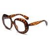 Retro Oval Irregular Glasses Frames Women Luxury Eyeglasses Brand New Fashion Leopard Eyewaer Outdoor Street Shoot