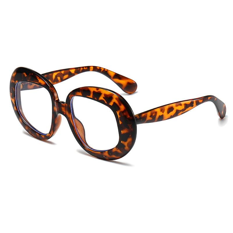 Retro Oval Irregular Glasses Frames Women Luxury Eyeglasses Brand New Fashion Leopard Eyewaer Outdoor Street Shoot