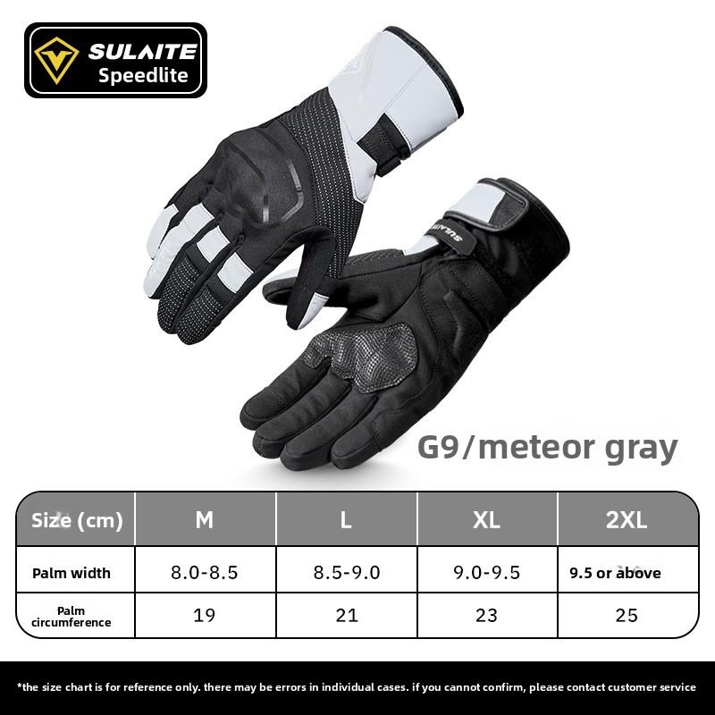 SULAITE G9 Winter Motorcycle Gloves TPR Protection Waterproof Thermal Touchscreen Gloves with Reflective Strips