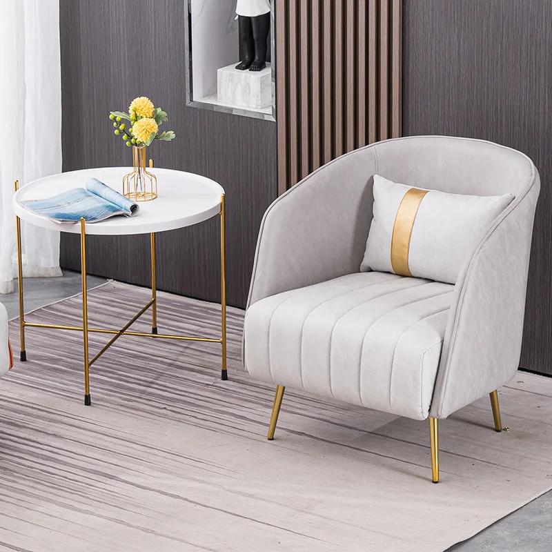 Luxury Single sofa Nordic Design living room furniture balcony velvet armchair beauty salon waiting chair lobby soft chairs
