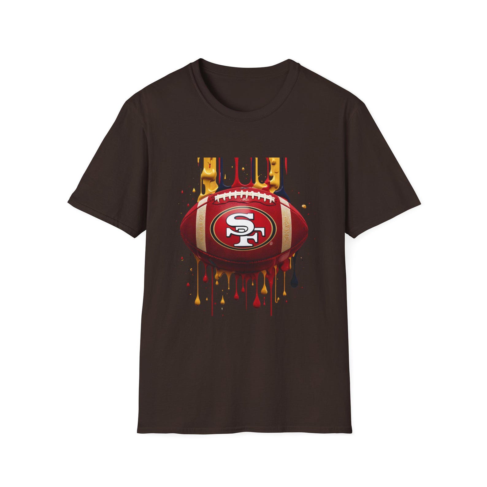 San Francisco Dripping Football T-Shirt | NFL Team Logo Tee S