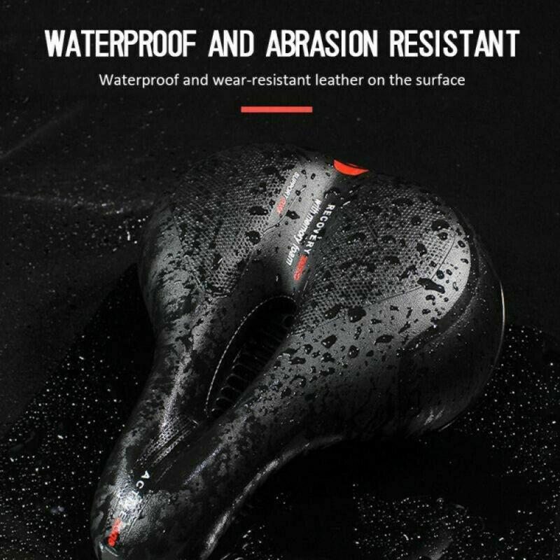 Mountain Bike Shock-absorbing Seat Cushion Big Ass Widening Comfortable Soft Saddle Bicycle Accessories with Warning Light