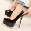 Women's Elegant Temperament Women's Shoes European and American Fashion New High Waterproof Table High Heels Supply