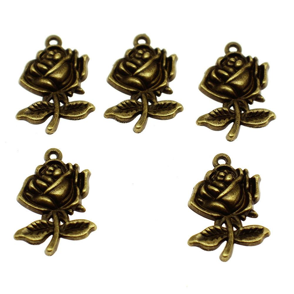 Charms Rose Lotus Pendants Wedding Jewelry Findings QC107