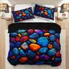 3Pcs Colorful Textured Stone Duvet Cover Set, 1 Duvet Cover + 2 Pillowcases (No Insert), Soft And Comfortable Breathable Bedding